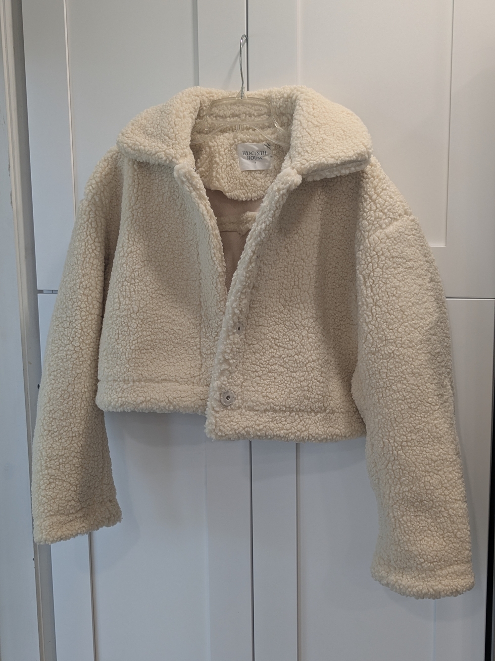 Tuckernuck Cream Faux-Sherpa Cropped Fleece Jacket